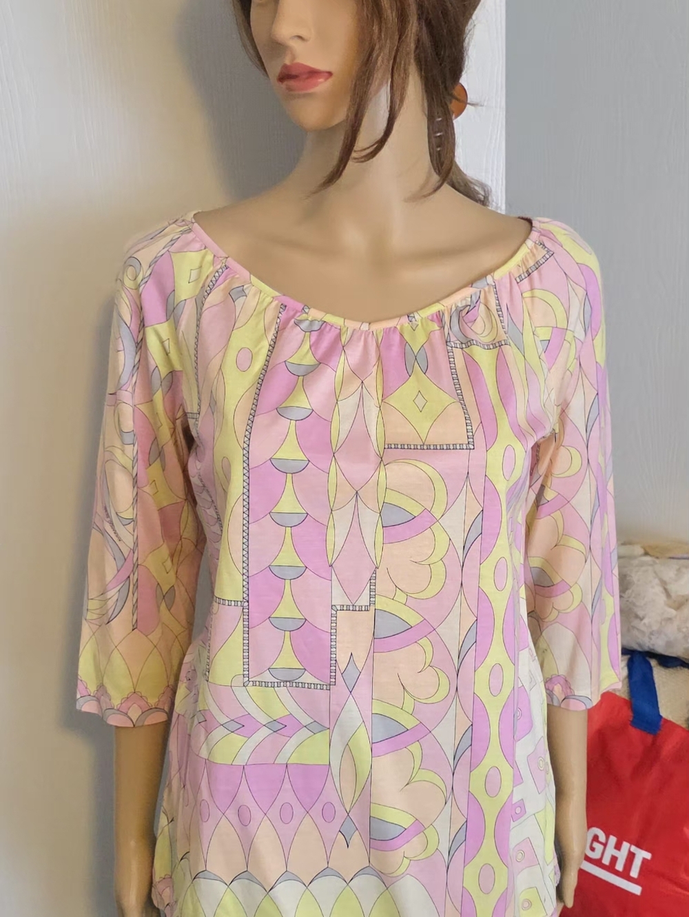 Geometric Print Top Made In Italy
